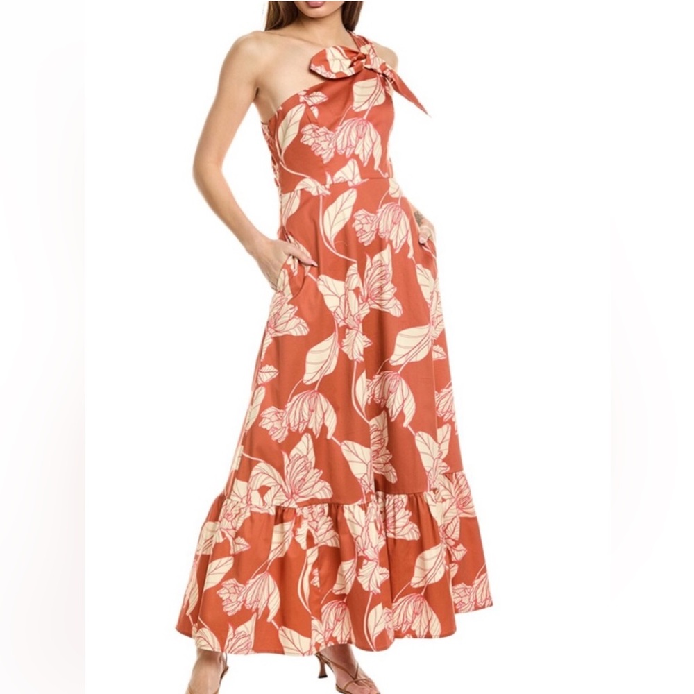 Hutch Audie Maxi Copper and Cream Floral Dress